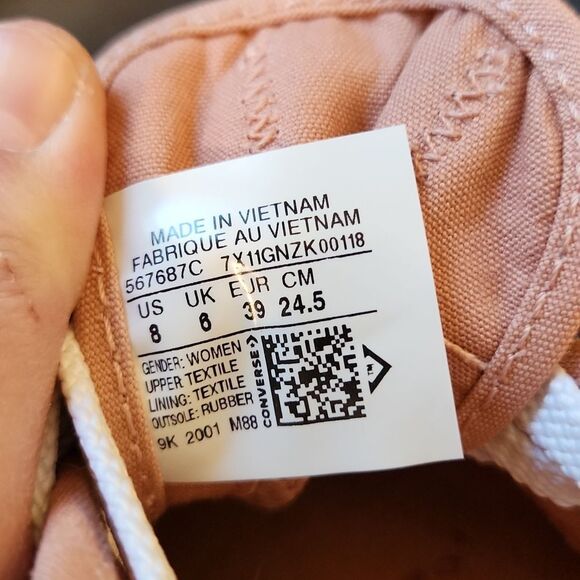 Converse Size 8 Sneakrts Women's Lace-Up Sneakers Espadrilles Frayed Excellent - Picture 8 of 10